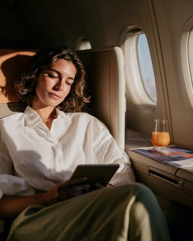 Home lady on plane